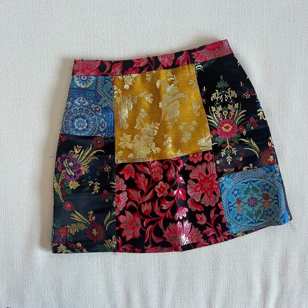 Alice + Olivia Riley Patchwork Aline Mini Skirt -… - image 7